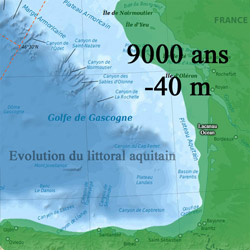 Formation et &eacute;volution du littoral aquitain -9000