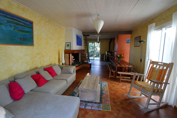 Salon et coin TV maison a louer a lacanau ocean