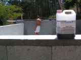 Construction piscine Etape 2 :  Application du primaire d�accrochage